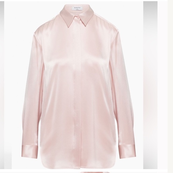 ARITZIA Babaton Industry Satin Shirt (Black) - Picture 6 of 13